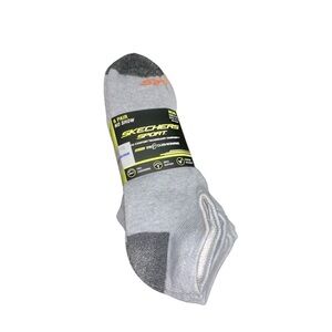 Skechers Sport Mens Grey 6 Pair No Show Socks Size 8-12